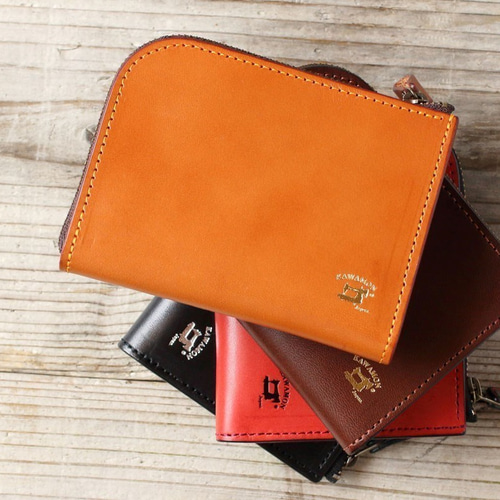 肉球Lファスナー財布◇栃木レザー◇ヌメ革◇犬・ネコのにくきゅう好き