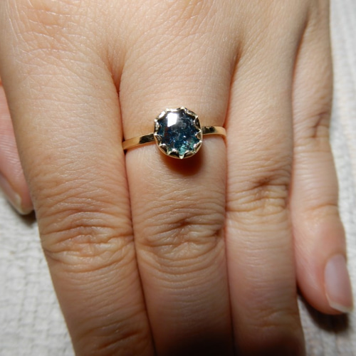 ブルーダイアモンドリング ブルージルコン ダイヤモンドリング ZI 0.41ct D 0.15ct Pt900