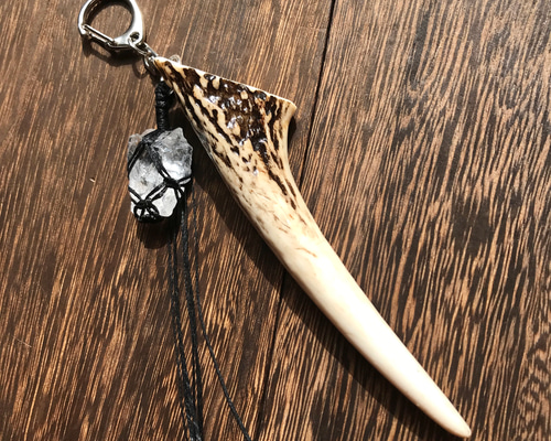 鹿の角と熊の牙キーホルダー 鹿角キーホルダー 中サイズ キーホルダー KNOT 通販 17490996