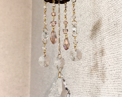 シャンデリア風サンキャッチャー（ピンク） サンキャッチャー はな's