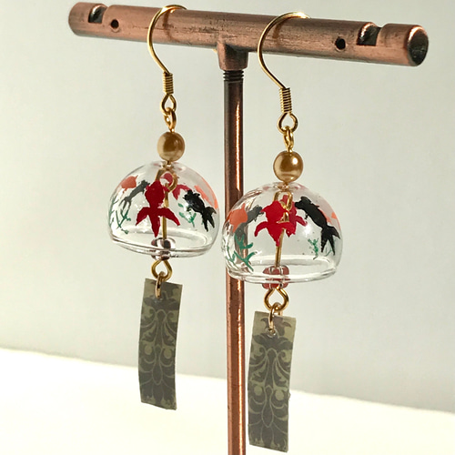 三色金魚の風鈴 ピアス ピアス（フック・チェーン） はな's