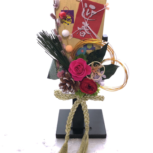 2way 羽子板 プリザーブドフラワーアレンジ 壁掛け・スタンド 2way 羽子板 プリザーブドフラワーアレンジ 壁掛け・スタンド