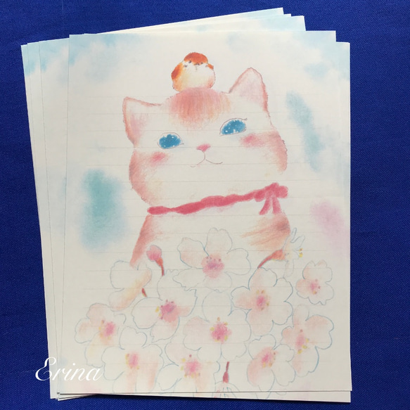 桜とねこさんのレターセット 3枚目の画像