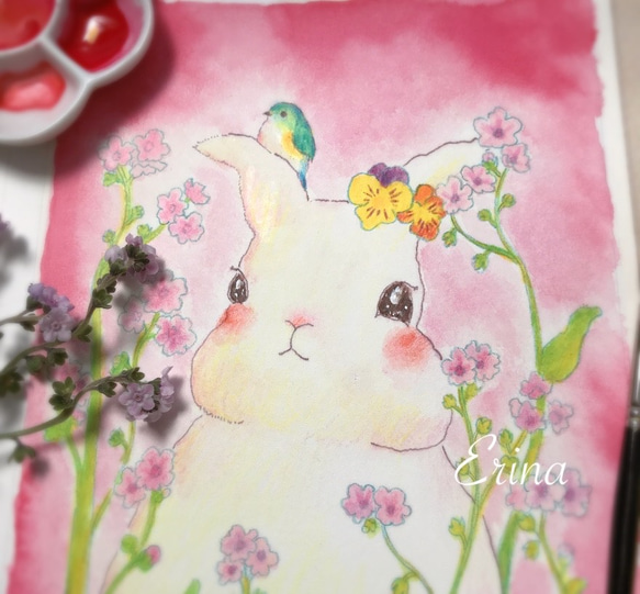 ☆オーダー原画　あなただけの花言葉とものがたりの絵描きます！A4 3枚目の画像