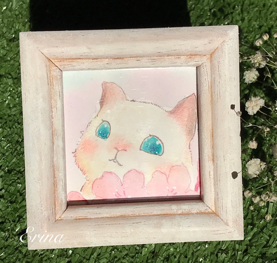 桜猫(原画) 桜と猫さん ミニ原画 絵画 Erina 通販 13087463｜Creema(クリーマ)