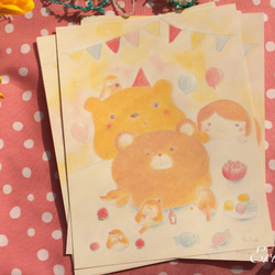 クマさんとHappy Birthday　レターセット　シール付き 3枚目の画像