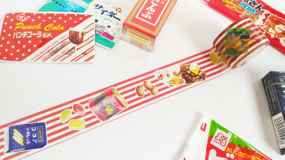 昭和雜貨店菓子 紙膠帶-紅 第3張的照片