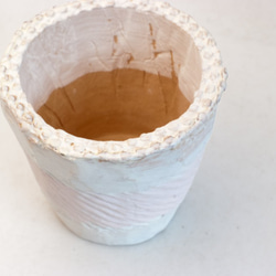 陶器製（2.5号ポット相当）多肉植物の欲しがる植木鉢 NSSc-5758ピンク 2枚目の画像