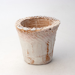 陶器製（２号ポット相当）多肉植物の欲しがる植木鉢 AAMc-5893-ピンク 1枚目の画像