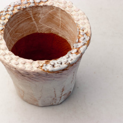 陶器製（２号ポット相当）多肉植物の欲しがる植木鉢 AAMc-5893-ピンク 2枚目の画像