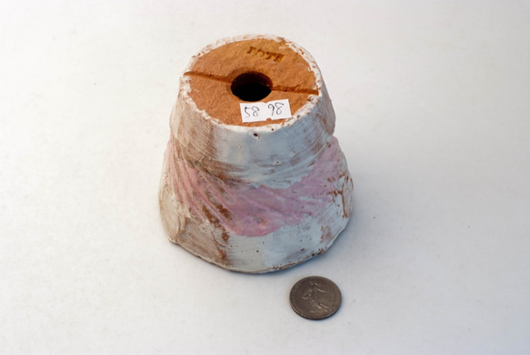 陶器製（2.5号ポット相当）多肉植物の欲しがる植木鉢 NSSc-ピンク-5898 3枚目の画像