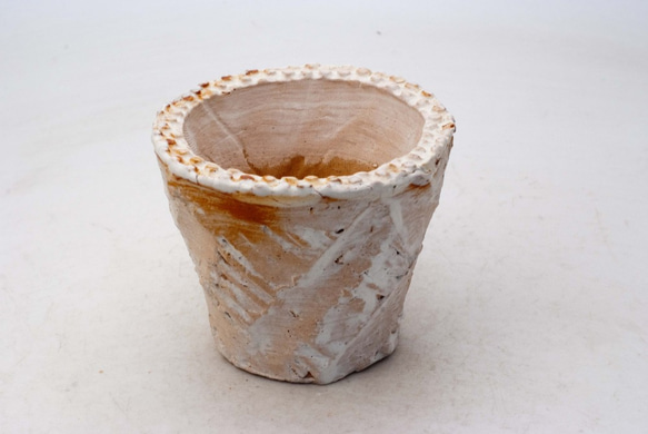 陶器製（2.5号ポット相当）多肉植物の欲しがる植木鉢 OPS-8338 1枚目の画像