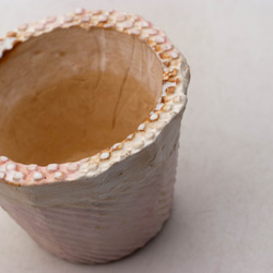 陶器製（2.5号ポット相当）多肉植物の欲しがる植木鉢 SMSc-993ピンク 2枚目の画像