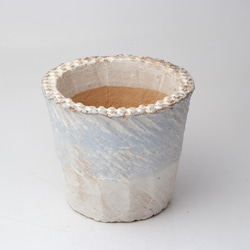 陶器製（2.5号ポット相当）　多肉植物の欲しがる植木鉢 nssc-658青 1枚目の画像