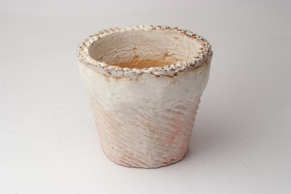 陶器製（3号ポット相当）　多肉植物の欲しがる植木鉢 nsmc-ピンク-1115 1枚目の画像
