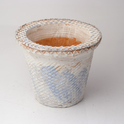 陶器製（3号ポット相当）　多肉植物の欲しがる植木鉢 nsmcd-青-1132 1枚目の画像