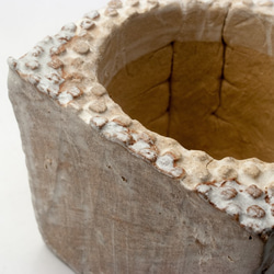 陶器製（2号ポット相当）多肉植物の欲しがる植木鉢 kksd角-1324 2枚目の画像