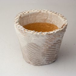 陶器製（2.5号ポット相当）　多肉植物の欲しがる植木鉢 SMSc-ブラウン-1803 1枚目の画像