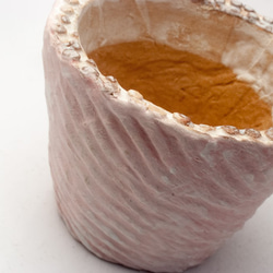 陶器製（２号ポット相当）　多肉植物の欲しがる植木鉢 AASc-2955ピンク 2枚目の画像