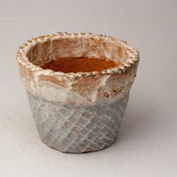 陶器製（2.5号ポット相当）　多肉植物の欲しがる植木鉢 SMSc-3545ブルー 1枚目の画像