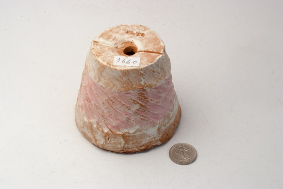 陶器製（2.5号ポット相当）　多肉植物の欲しがる植木鉢 NSSc-3660ピンク 3枚目の画像