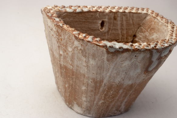 陶器製　多肉植物の欲しがる植木鉢 HP-3985 2枚目の画像