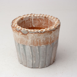 陶器製（2号ポット相当）　多肉植物の欲しがる植木鉢 SSSc-4257ブルー 1枚目の画像