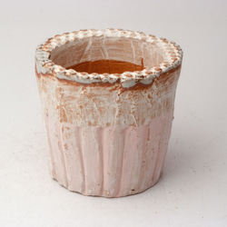 陶器製（2号ポット相当）　多肉植物の欲しがる植木鉢 SSSc-4262ピンク 1枚目の画像