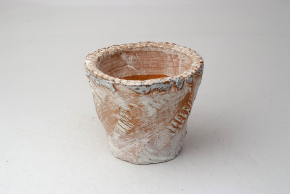 陶器製（2.5号ポット相当）　多肉植物の欲しがる植木鉢 OPS-5021 1枚目の画像