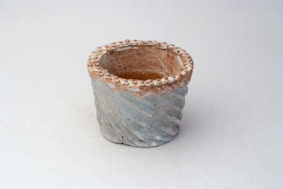 陶器製（２号ポット相当）　多肉植物の欲しがる植木鉢 PRc-3332ブルー 1枚目の画像