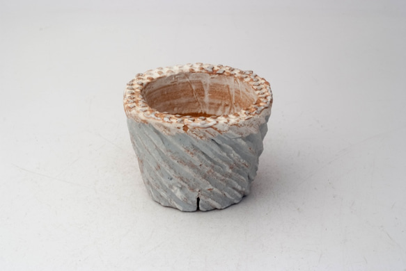 陶器製（２号ポット相当）　多肉植物の欲しがる植木鉢 PRc-3333ブルー 1枚目の画像