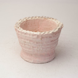 通販限定商品　陶器製（２号ポット相当）　多肉植物の欲しがる植木鉢 AASc-3449ピンク 1枚目の画像
