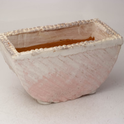 陶器製　多肉植物の欲しがる植木鉢 MHc-3732ピンク 1枚目の画像