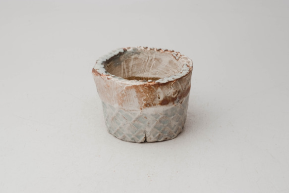 陶器製（２号ポット相当）　多肉植物の欲しがる植木鉢 PRc-6302ブルー 1枚目の画像