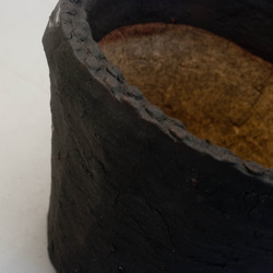 陶器製（3号ポット相当）　多肉植物の欲しがる植木鉢 OPMc-6421ブラック 2枚目の画像