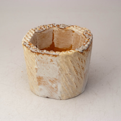 陶器製（2.5号ポット相当）多肉植物の欲しがる植木鉢 KEMc-6697イエロー 2枚目の画像