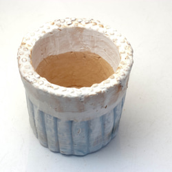 陶器製（2号ポット相当）多肉植物の欲しがる植木鉢 SSSc-7353ブルー 2枚目の画像