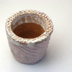 陶器製（2号ポット相当）多肉植物の欲しがる植木鉢 SSSc-7357ピンク 2枚目の画像