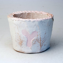 陶器製（2号ポット相当）多肉植物の欲しがる植木鉢 PSc-1523ピンク 1枚目の画像