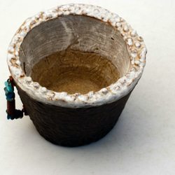 陶器製（２号ポット相当）多肉植物の欲しがる植木鉢 AASc-パワーストーン-2319 2枚目の画像