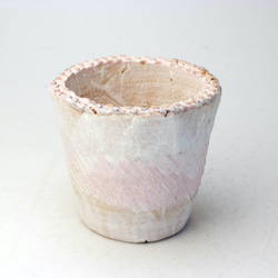 陶器製（2.5号ポット相当）多肉植物の欲しがる植木鉢 NSSc-2384ピンク 1枚目の画像