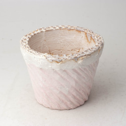 陶器製（2.5号ポット相当）多肉植物の欲しがる植木鉢 SMSc-3128ピンク 1枚目の画像