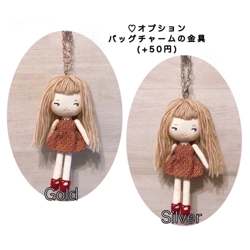 手のひらサイズの布人形『くりみのちゃん』花柄三つ編みヘア その他  