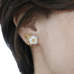 Creema Limited冬季花卉聖誕玫瑰花朵耳環C 第7張的照片