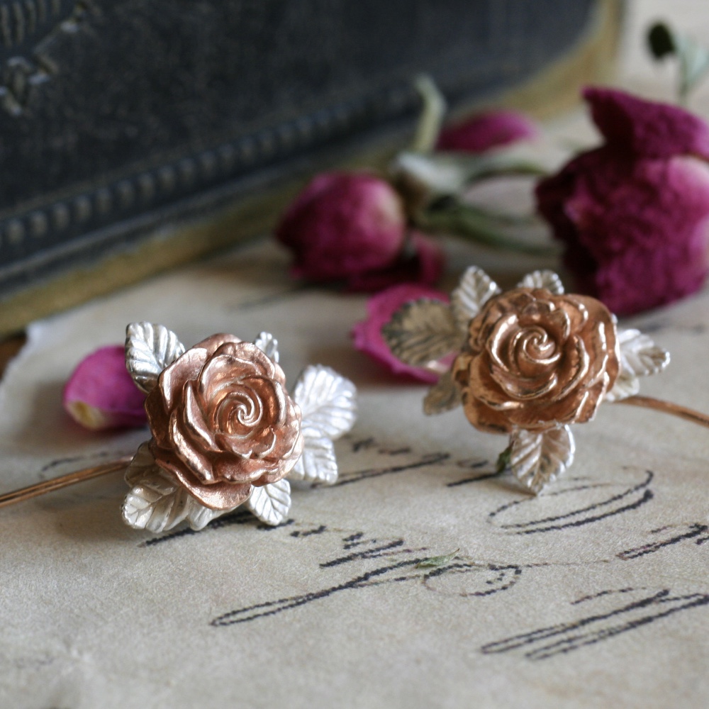 〜魅惑のピンクローズピアス〜 【受注生産】