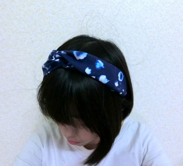藍色星空下~交叉款髮帶 headband  *SK* 第2張的照片