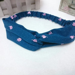 刺繡玫瑰花~交叉款髮帶 headband  *SK* 第1張的照片