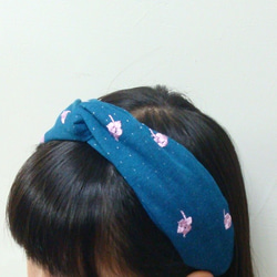 刺繡玫瑰花~交叉款髮帶 headband  *SK* 第3張的照片