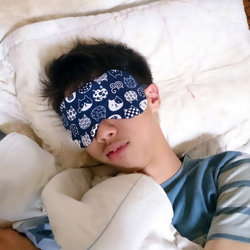 黑色格紋 睡眠眼罩附收納袋sleep mask *SK* 第4張的照片