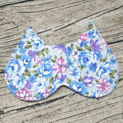 淡藍底花朵 睡眠眼罩 sleep mask 睡眠眼罩附收納袋 sleep mask 第2張的照片